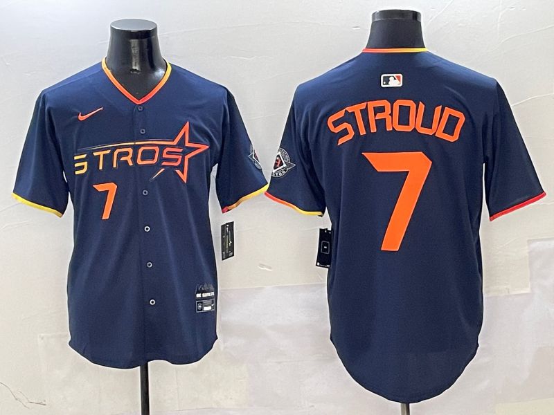 Men Houston Astros #7 Stroud Blue three generations Joint Name Nike 2025 MLB Jersey style 5->san diego padres->MLB Jersey